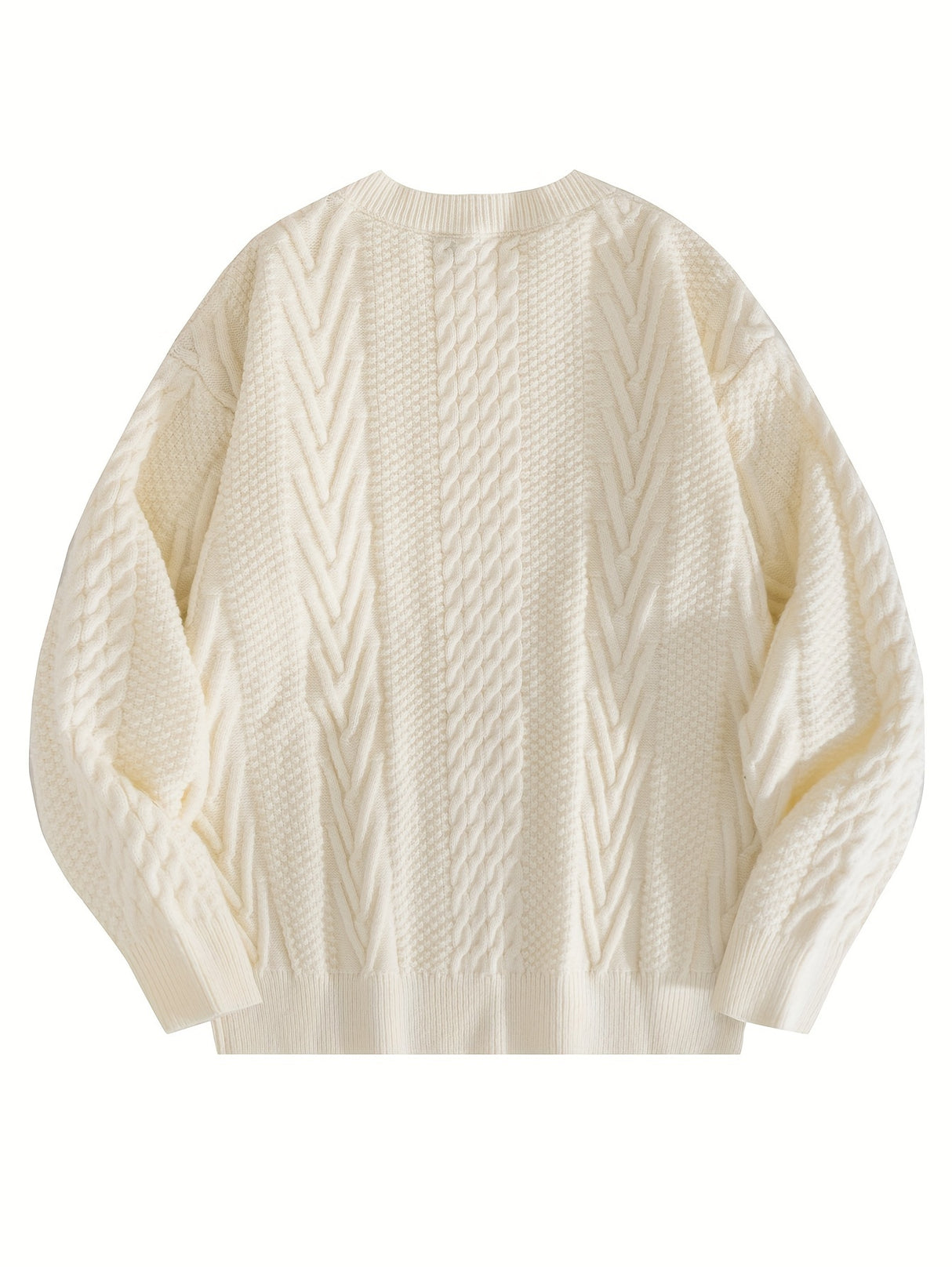Cozy Cable Knit Sweater for Men - Soft, Warm & Stylish Pullover with Round Neck - Perfect for Fall/Winter Casual Wear, Genghis Khan, Home & Outdoor, Couple's Version