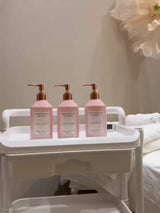 3-Pack Pink Refillable Plastic Dispenser Bottles, 500ml/16oz, Waterproof Labels, for Shampoo, Conditioner, Body Wash, Lotion, Cosmetic Containers - Unscented, Bathroom Essentials
