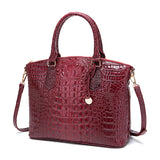 Fashion-Forward Crocodile Pattern Tote Bag - Double Handle Work Purse with Secure Zipper Closure - Perfect for Stylish, Professional Women - A Trendy Daily Accessory