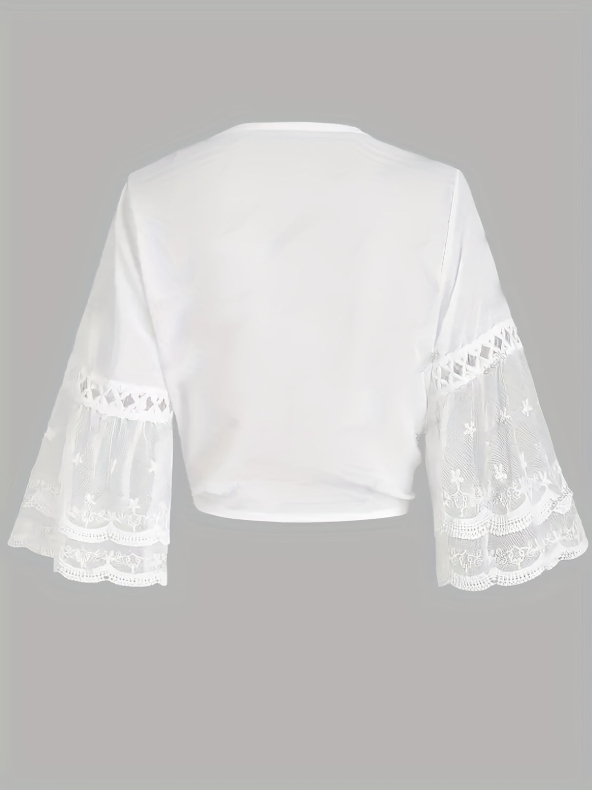 Elegant Solid Knotted Flared Sleeve Blouse, Open Front for Coquette/Cute/Y2K Style Women's Clothing