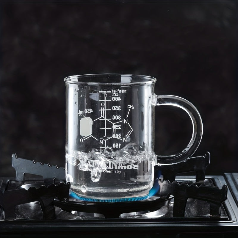 1pc, Large Heat-Resistant Borosilicate Glass Coffee Mug with Measurement Marks - Perfect for Summer Drinks, Teacher Appreciation Gifts, and Everyday Use - 15.22oz Capacity, Durable, and Dishwasher Safe