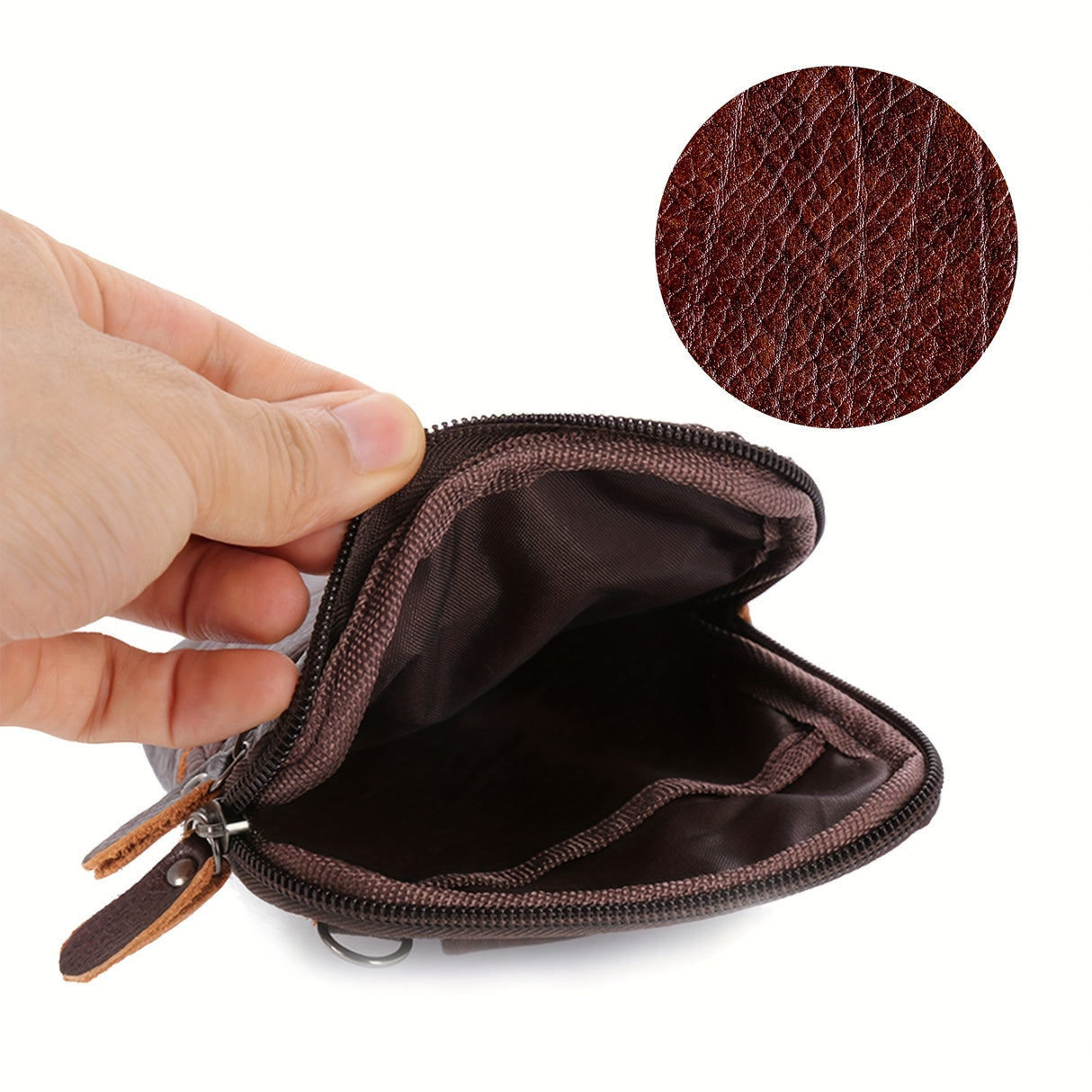 Premium PU Leather Crossbody & Belt Bag for Men and Women - Adjustable Strap, Multiple Zippered Pockets, Phone Holder, Durable Smooth Polyester Lining, Fits Smartphones Up to 6.9 Inches - Coffee Brown, Versatile Travel Pouch