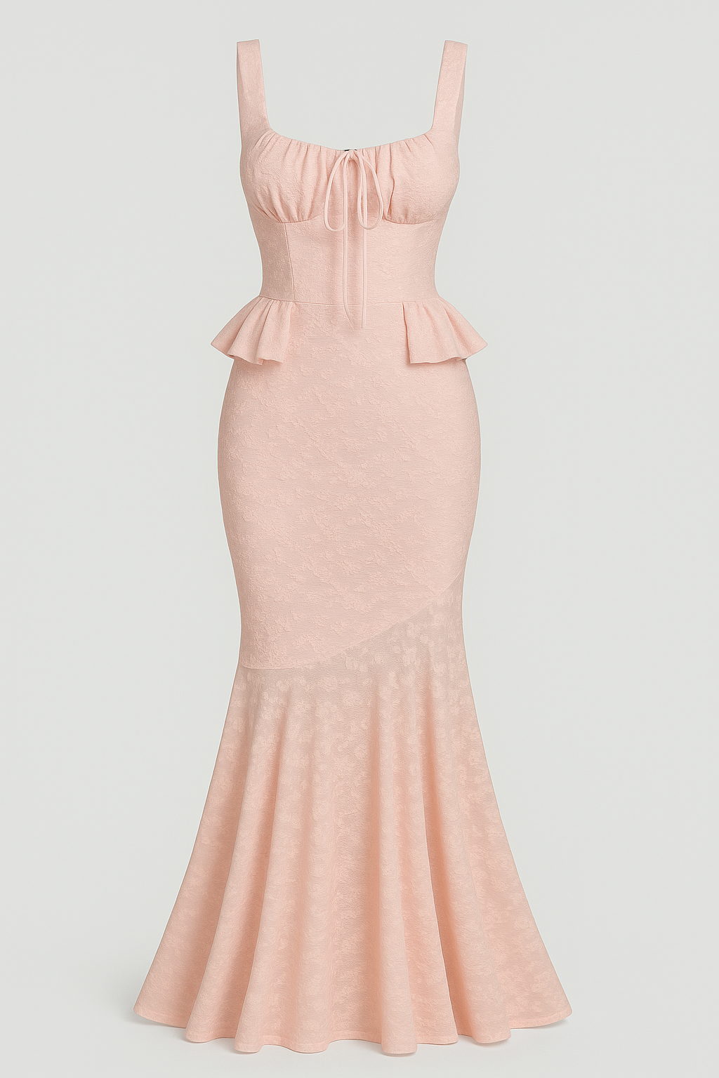 Women's Pink Tank Top & Lace Long Mermaid Skirt Set